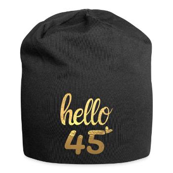 Hello 45 doré - Bonnet en jersey - noir - Devant