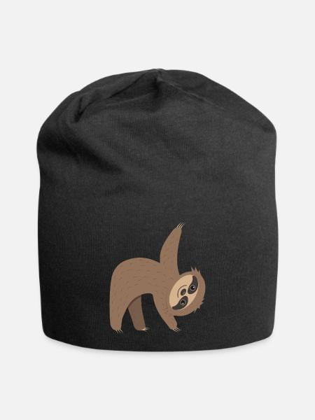Faultier in Aktion - Jersey-Beanie - Schwarz