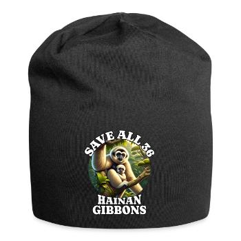 Gibbon Sauvez le gibbon à crête - Bonnet en jersey - noir - Devant