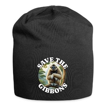 Gibon à crête - Bonnet en jersey - noir - Devant