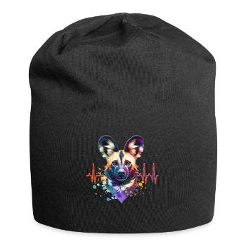 ECG de chien sauvage africain - Bonnet en jersey - noir - Devant