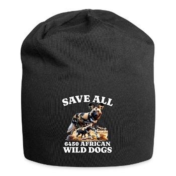 Save Afrikanischer Wildhund - Jersey-Beanie - Schwarz - Vorne
