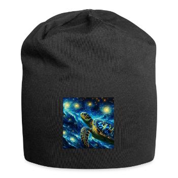 Hawksbill turtle Starry Night - Jersey Beanie - black - Front