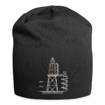 Leuchtturm Dorum Neufeld, Obereversand, Nordsee - Jersey-Beanie - Schwarz - Vorne