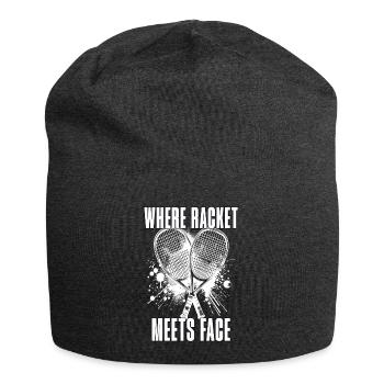 Funny Squash Saying - Jersey Beanie - charcoal grey - Front
