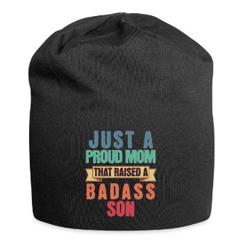 Juste une maman fière qui a élevé un fils dur à cuire drôle - Bonnet en jersey - noir - Devant