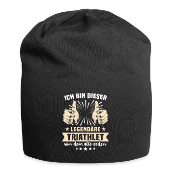 Triathlet Sprüche - Jersey-Beanie - Schwarz - Vorne