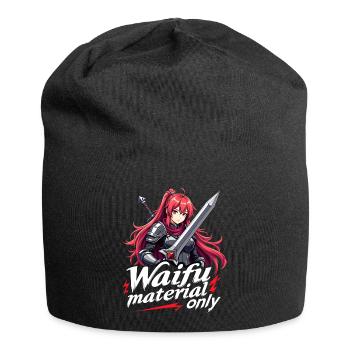 WAIFU MATERIAL ONLY - Kriegerin - Jersey-Beanie - Schwarz - Vorne