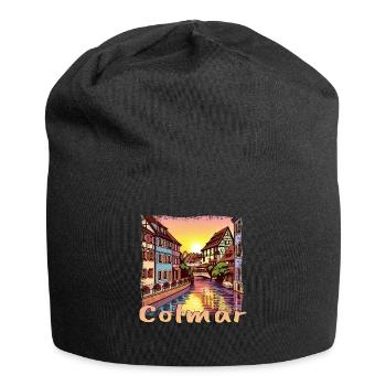 Colmar, French port city, old town, old building - Jersey Beanie - black - Front