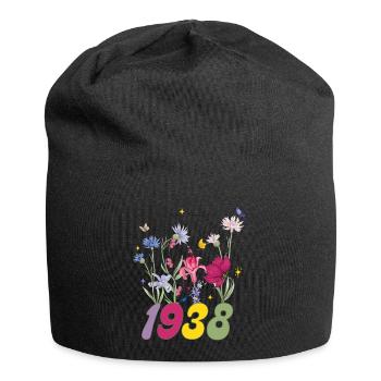 Geburtsjahr 1938 Wildblumen - Jersey-Beanie - Schwarz - Vorne
