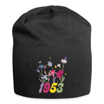Geburtsjahr 1953 Wildblumen - Jersey-Beanie - Schwarz - Vorne