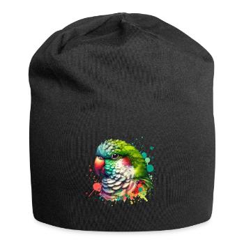 Monk Parakeet Motif - Jersey Beanie - black - Front