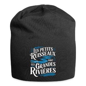 Les petits ruisseaux font les grandes rivières" - Bonnet en jersey - noir - Devant