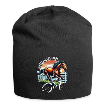 Andalusian Mädchen Andalusier - Jersey-Beanie - Schwarz - Vorne