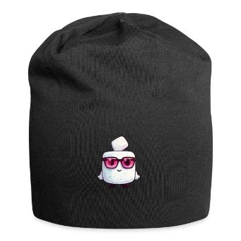 Kawaii Marshmallow with Sunglasses - Jersey Beanie - black - Front