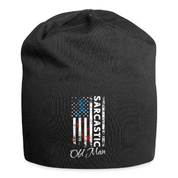 Vieil homme sarcastique - Bonnet en jersey - noir - Devant