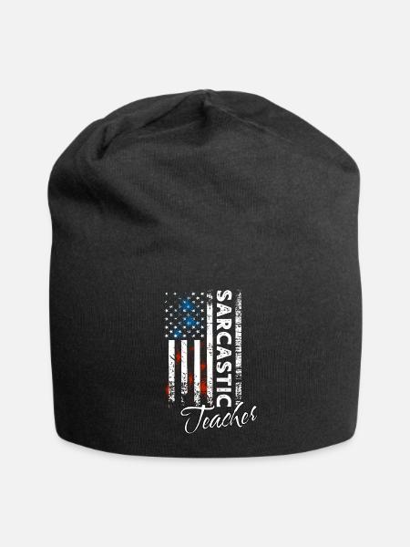Sarkastischer Lehrer - Jersey-Beanie - Schwarz
