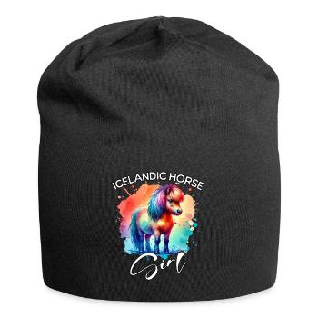 Icelandic Horse Girl Icelander - Jersey Beanie - black - Front