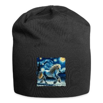 Isländer Starry Night Islandpferd - Jersey-Beanie - Schwarz - Vorne
