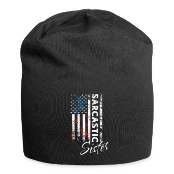Sarkastischer Schwester - Jersey-Beanie - Schwarz - Vorne