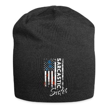 Sarkastischer Schwester - Jersey-Beanie - Anthrazit - Vorne