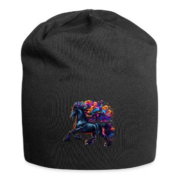Friesian Horse Pferd - Jersey Beanie - black - Front