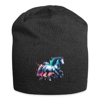 Friesian Horse Friesenpferd Pferd - Jersey Beanie - charcoal grey - Front