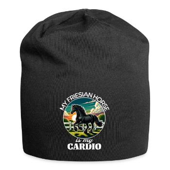 Friesian Horse Pferd - Jersey Beanie - black - Front