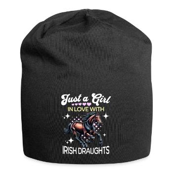 Irisches Zugpferd Mädchen Irish Draught - Jersey-Beanie - Schwarz - Vorne