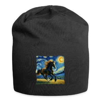 Irisches Zugpferd Starry Night - Jersey-Beanie - Schwarz - Vorne
