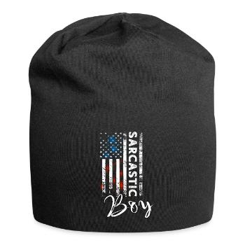 Sarkastischer Junge - Jersey-Beanie - Schwarz - Vorne