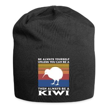 Dicton d’oiseau kiwi - Bonnet en jersey - noir - Devant