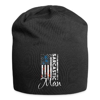 Sarcastic Man - Jersey Beanie - black - Front