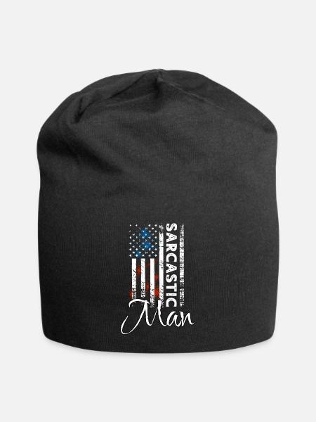 Sarkastischer Mann - Jersey-Beanie - Schwarz