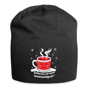 Glühwein: Weihnachtsgeist in der Tasse - Jersey-Beanie - Schwarz - Vorne