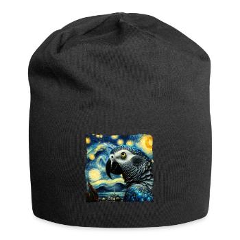Graupapagei Starry Night - Jersey-Beanie - Schwarz - Vorne