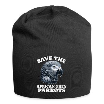 African grey parrot Save Grey Parrot - Jersey Beanie - black - Front