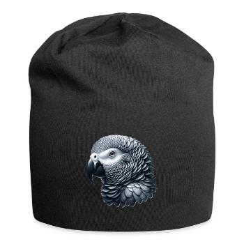 Graupapagei - Jersey-Beanie - Schwarz - Vorne