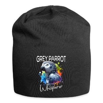 Graupapagei Flüsterer - Jersey-Beanie - Schwarz - Vorne