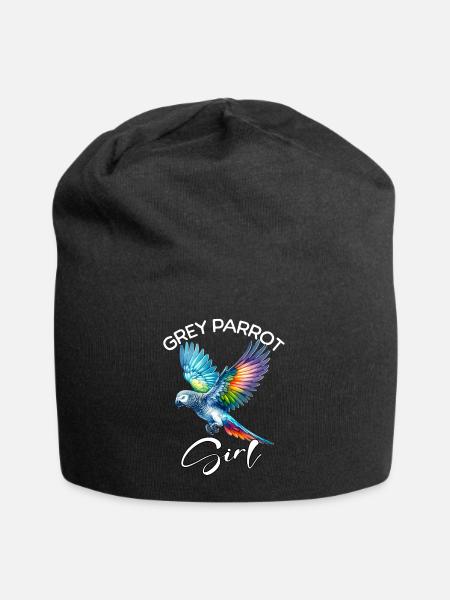 Grey Parrot Mädchen Graupapagei - Jersey-Beanie - Schwarz