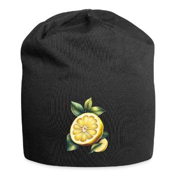 Ein gelbes Zitronen-T-Shirt-Design - Jersey-Beanie - Schwarz - Vorne