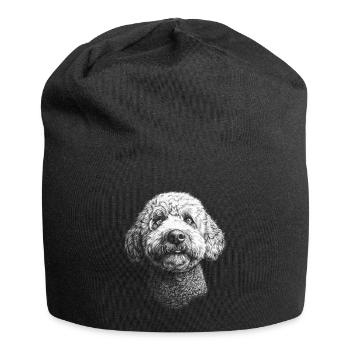 Lagotto Romagnolo Portrait Chien Chien - Bonnet en jersey - noir - Devant