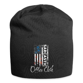 Sarkastischer Büroarbeiter - Jersey-Beanie - Schwarz - Vorne