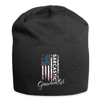 Sarkastische Grossmutter - Jersey-Beanie - Schwarz - Vorne