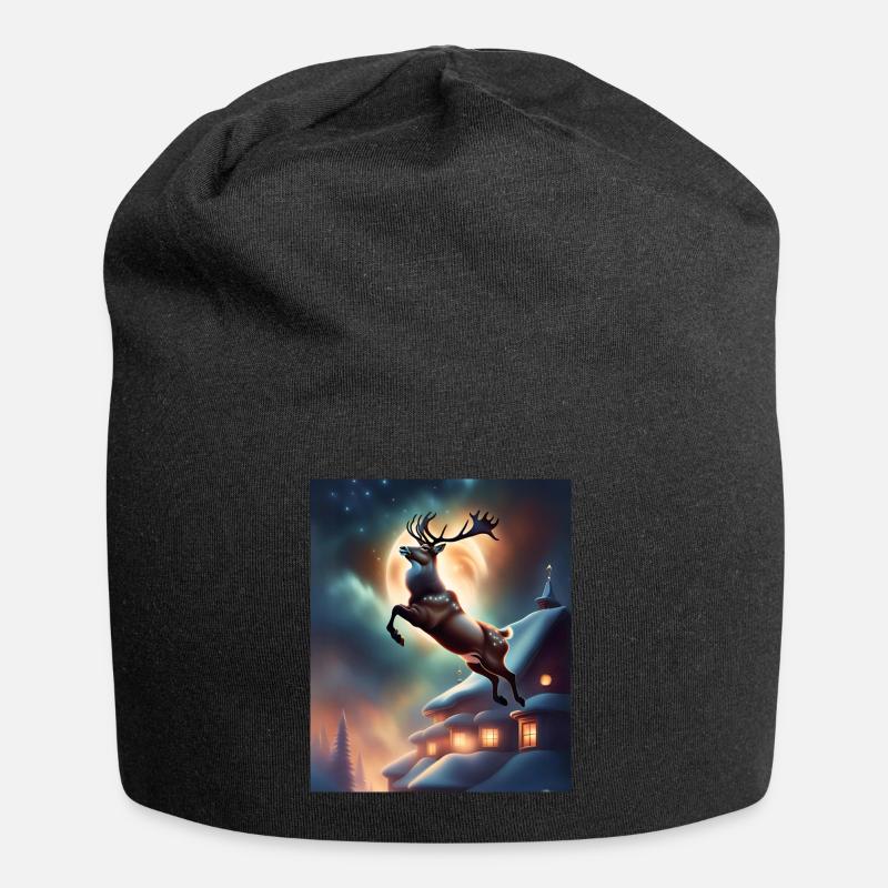 Das Weihnachtsrentier des Weihnachtsmanns - Jersey-Beanie - Schwarz