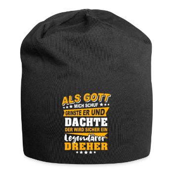 Dreher Sprüche - Jersey-Beanie - Schwarz - Vorne
