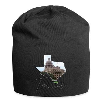 Capitole de l’État du Texas dans la carte de l’État du Texas TX - Bonnet en jersey - noir - Devant
