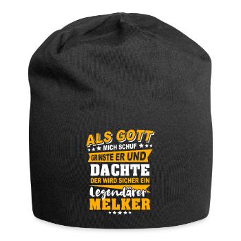 Melker Sprüche - Jersey-Beanie - Schwarz - Vorne