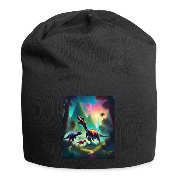 Conception de t-shirt dinosaures graphiques colorés - Bonnet en jersey - noir - Devant