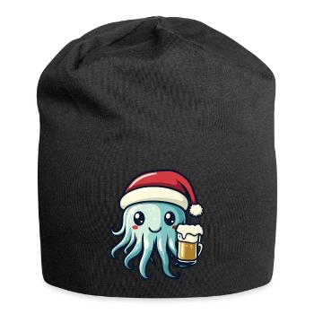 Méduse Bière de Noël Drôle - Bonnet en jersey - noir - Devant
